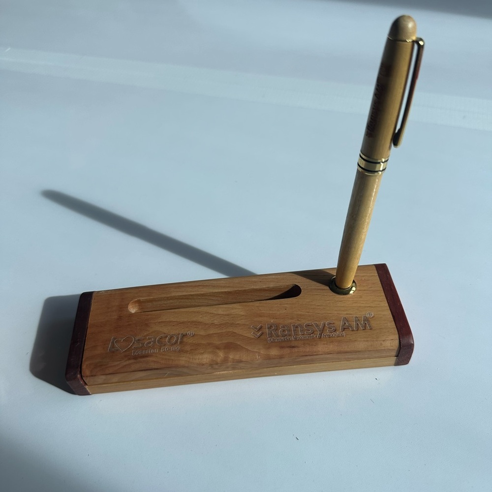 Wooden Pen Holder with Pen